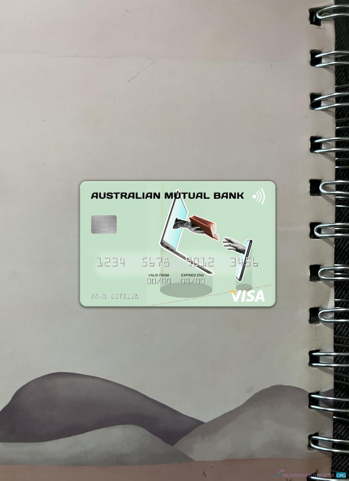 Download Australia Australian Mutual Bank visa card photolook front Photoshop template